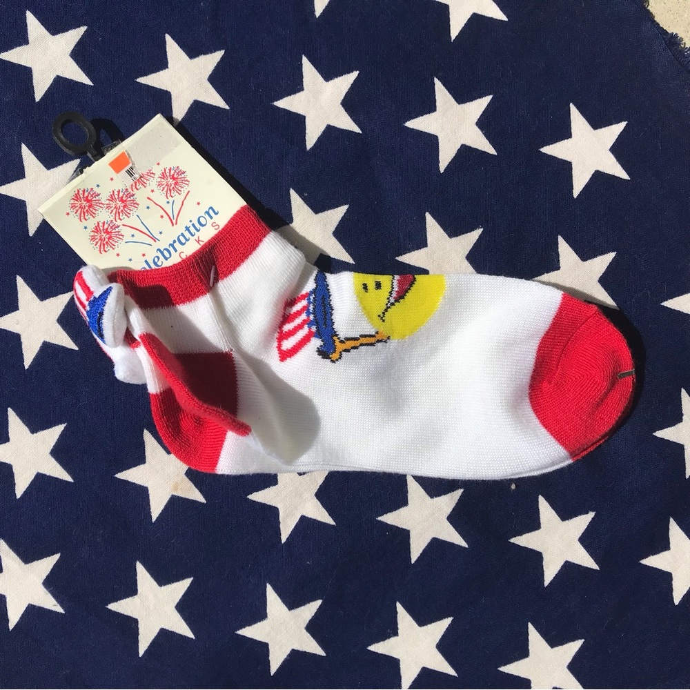 Patriotic Smiley Socks and Star Fabric - Picture 3 of 7